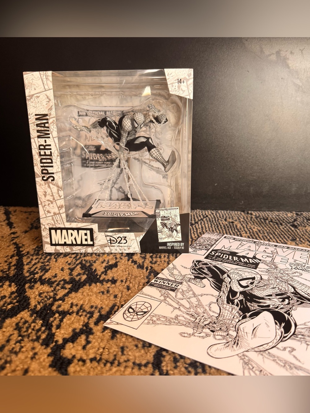 McFarlane Toys D23 Exclusive The Marvel Age Black & White Superman Figure & Art